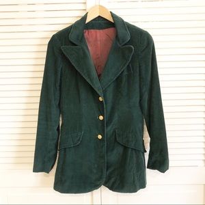 Vintage 70s Forest Green Corduroy Blazer